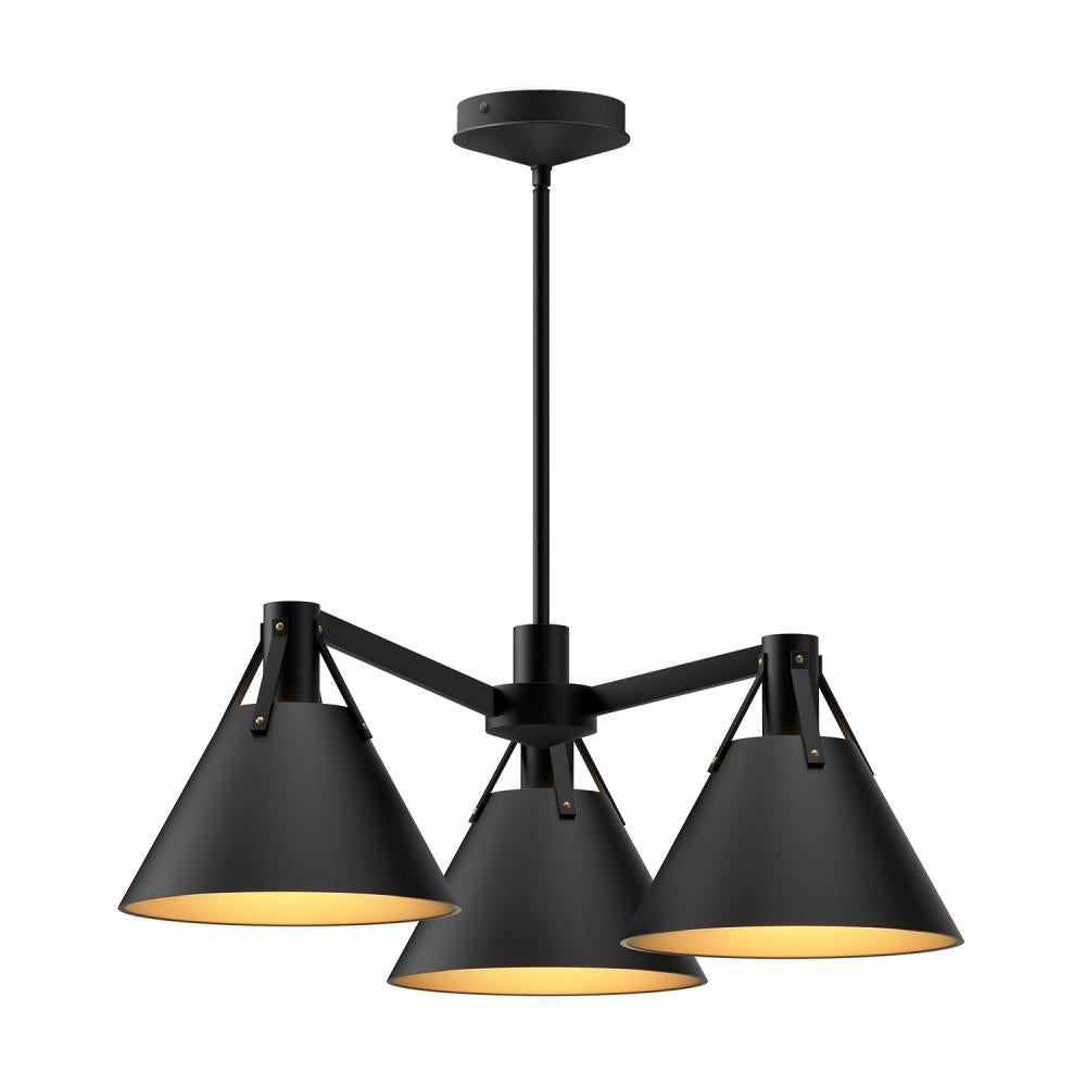 ALORA MOOD Lighting CH584525MB Chandeliers, 3 Lights, Matte Black