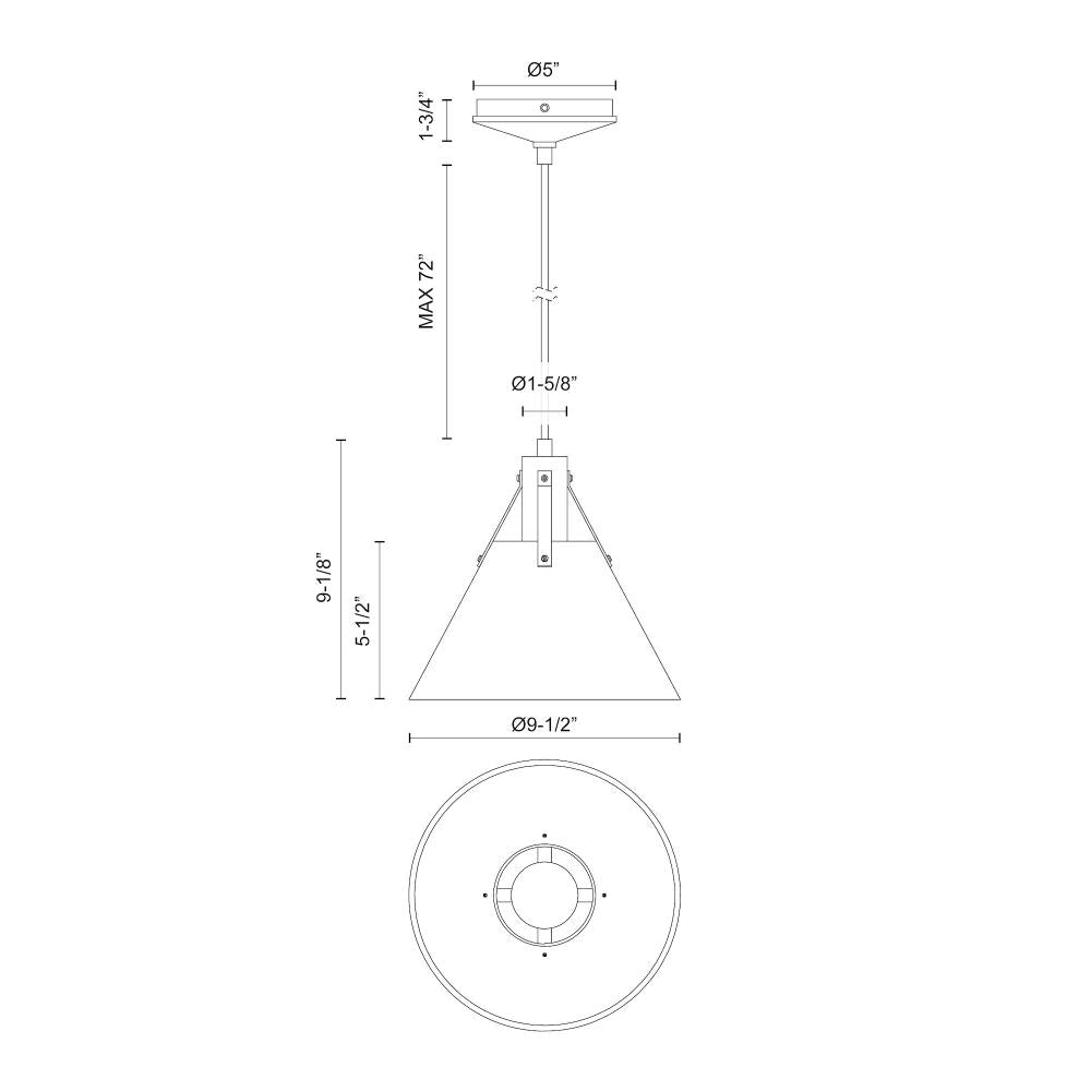 Alora Lighting ARCHER PD584510SL Pendant Modern - Dry Rated