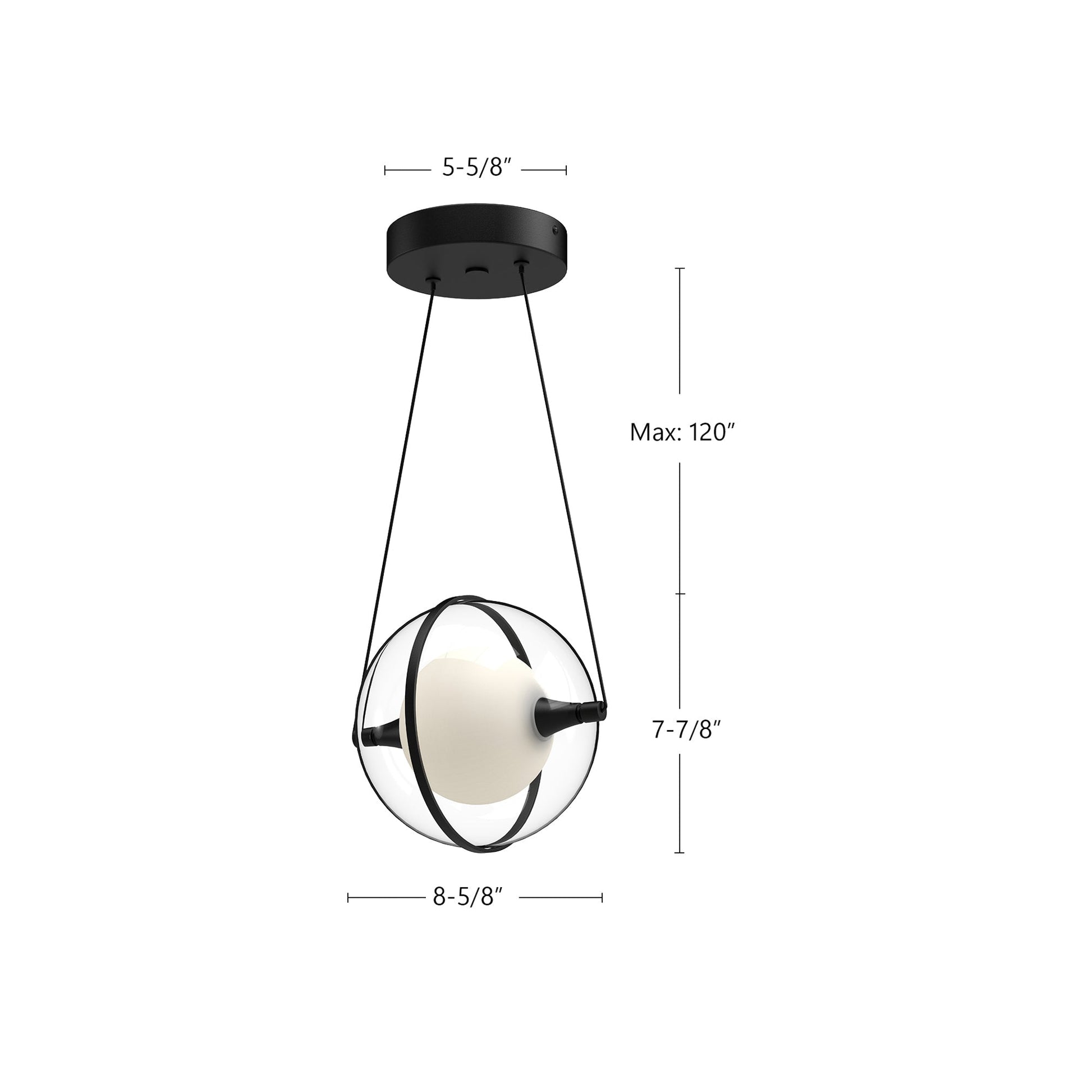 Kuzco Aries PD76708-CH-UNV Pendant Light Fixture, LED, Chrome