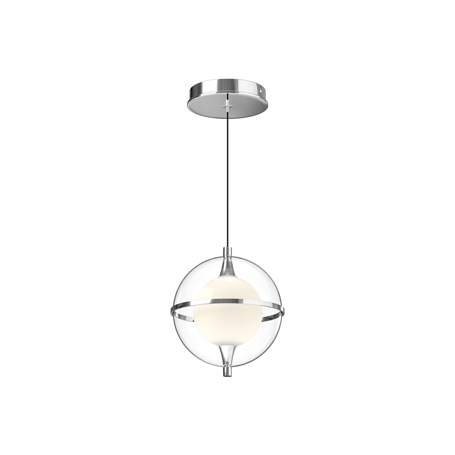 Kuzco Aries PD76708-CH-UNV Pendant Light Fixture, LED, Chrome