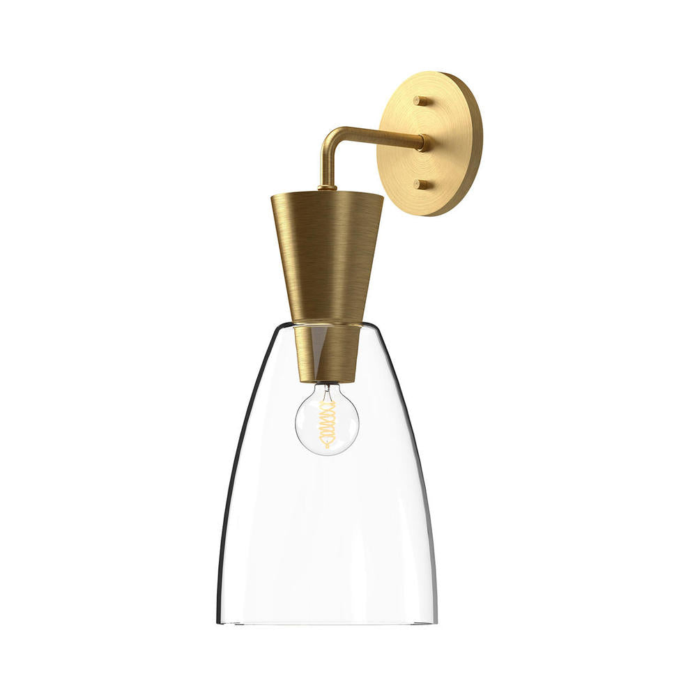 ALORA MOOD Lighting WV534007BGCL Vanity Light Fixture, UL Damp Rated, Brushed Gold/Clear Glass