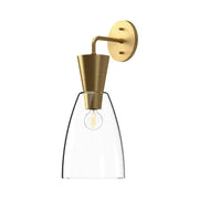 ALORA MOOD Lighting WV534007BGCL Vanity Light Fixture, UL Damp Rated, Brushed Gold/Clear Glass