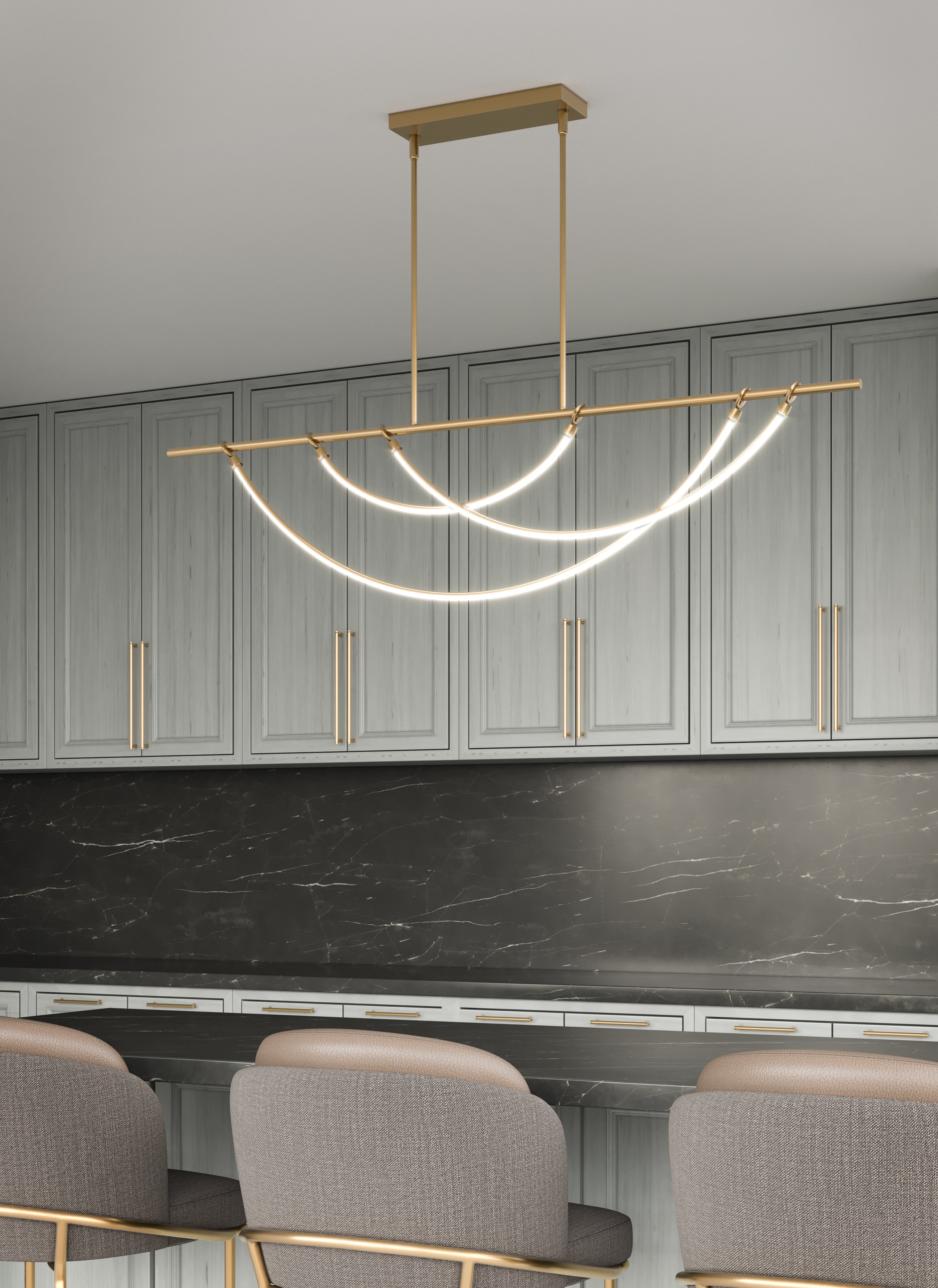 ALORA Lighting Aryas 48-in LED Linear Pendant, Vintage Brass