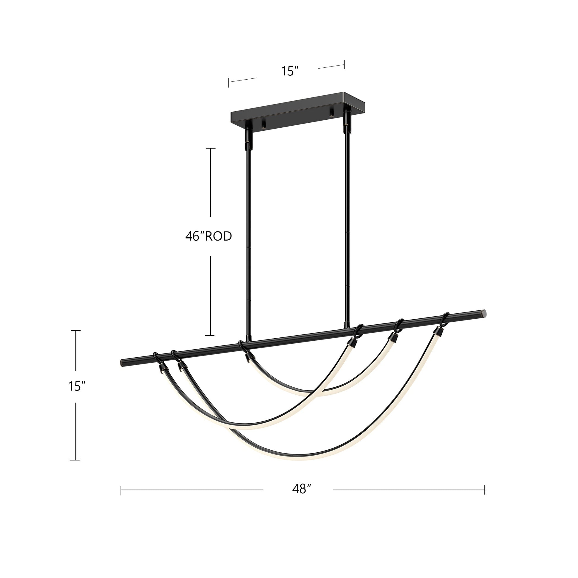ALORA Lighting Aryas 48-in LED Linear Pendant, Vintage Brass