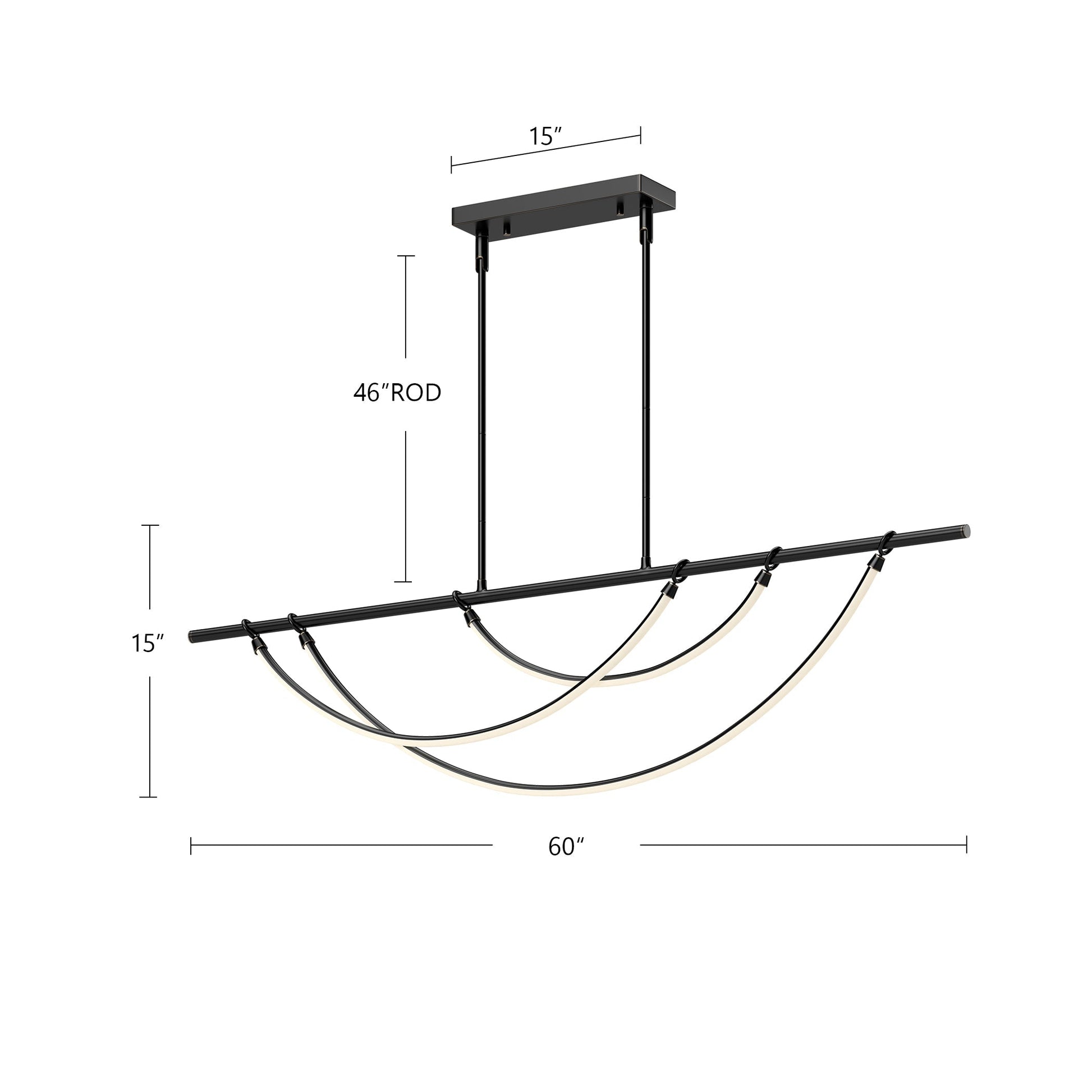 ALORA Lighting Aryas 60-in LED Linear Pendant, UL Damp Rated, Vintage Brass