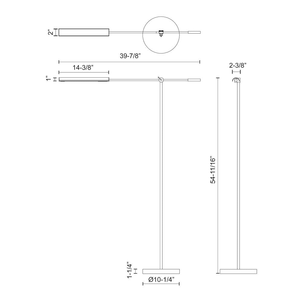 ALORA Lighting Astrid FL316655VBMS Floor Lamp, LED, Vintage Brass