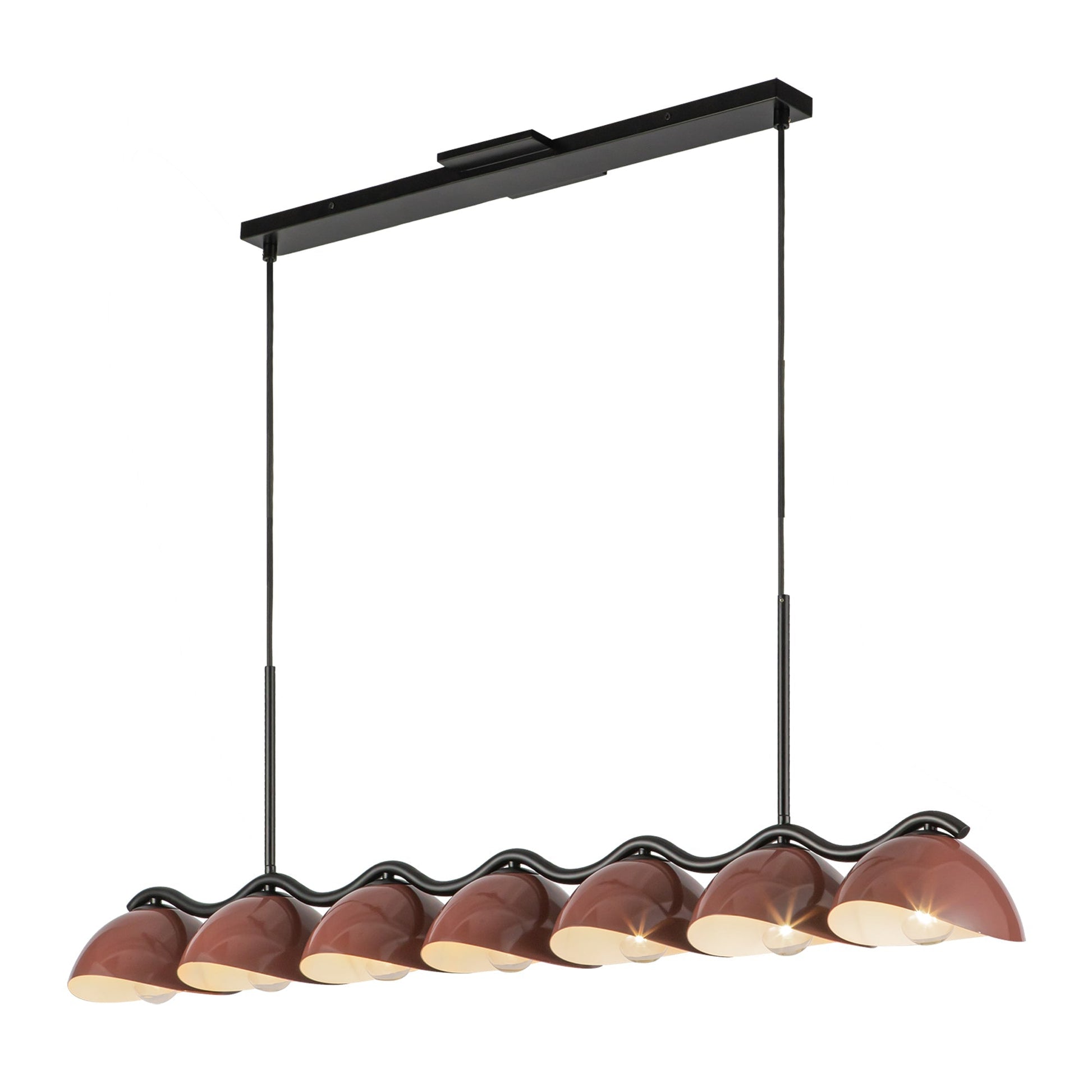 Kuzco LP57642-BK/BGD Atlas Linear Pendant, UL Damp Rated, Black/Burgundy