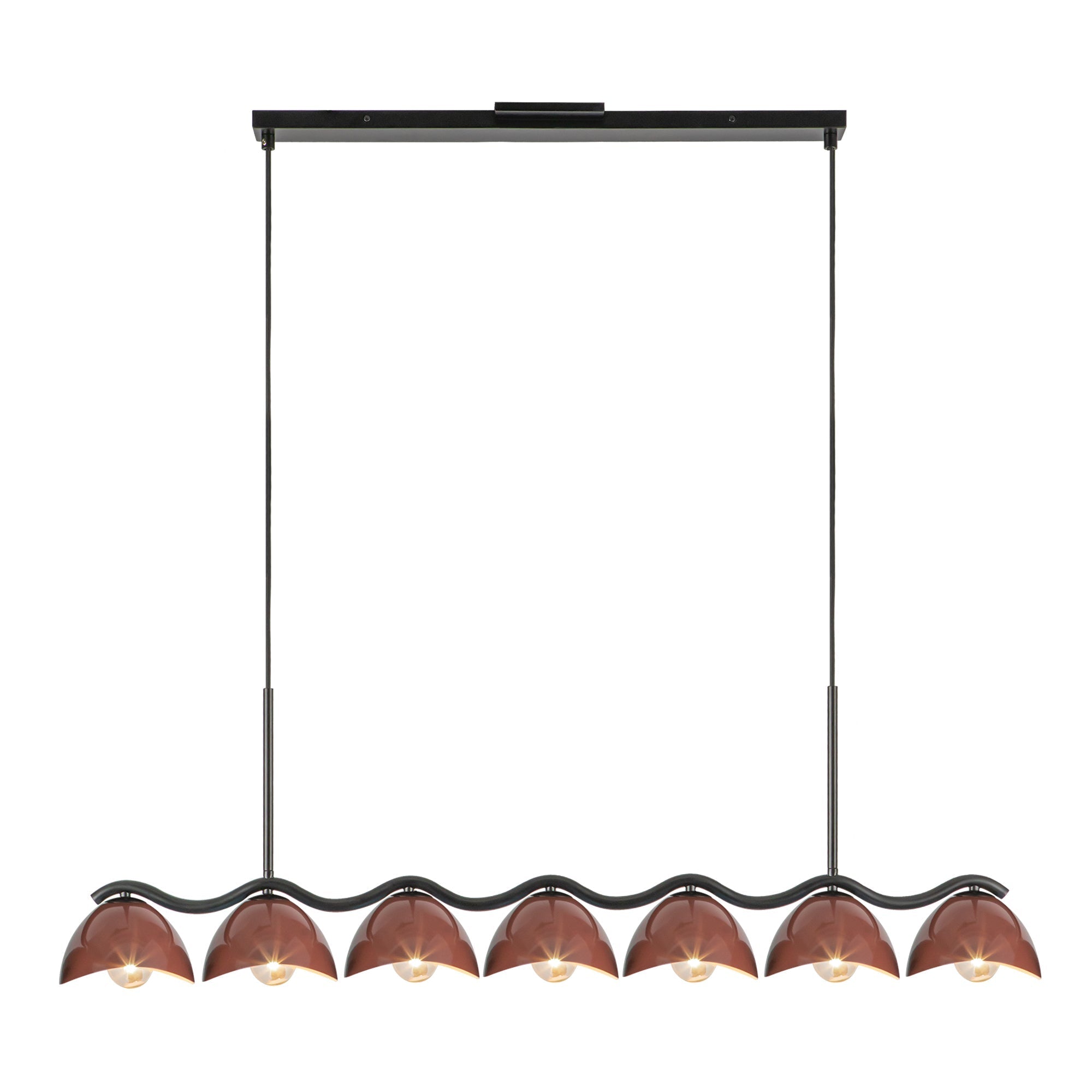 Kuzco LP57642-BK/BGD Atlas Linear Pendant, UL Damp Rated, Black/Burgundy
