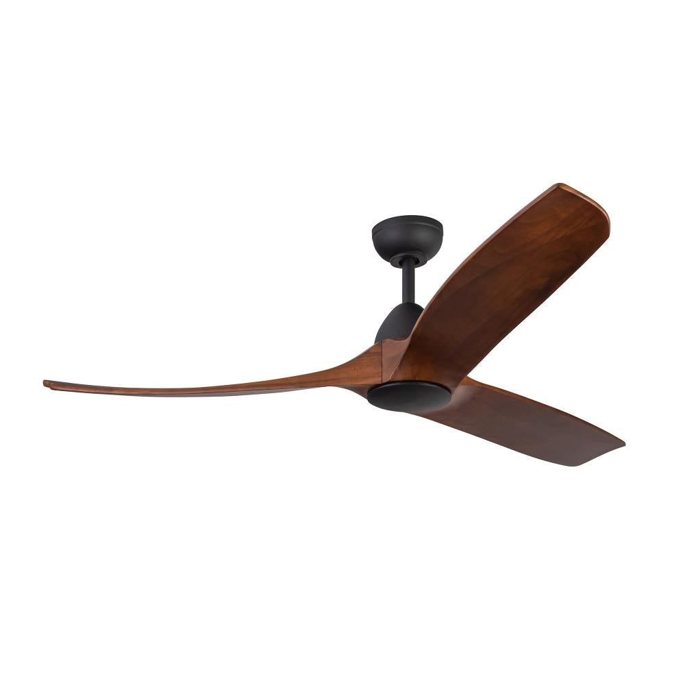 Kuzco Lighting CF77860-MB/DW Ceiling Fan, 60-in, Matte Black/Dark Walnut