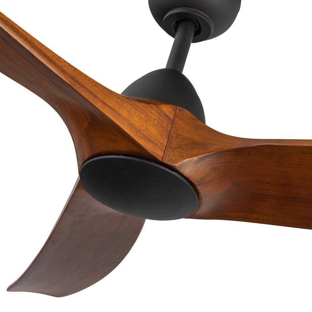 Kuzco Lighting CF77860-MB/DW Ceiling Fan, 60-in, Matte Black/Dark Walnut
