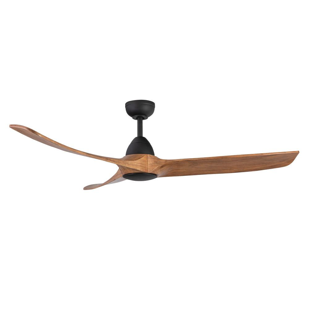Kuzco Lighting CF77860-MB/NW Ceiling Fan, 60-in, LED, Matte Black/Natural Wood