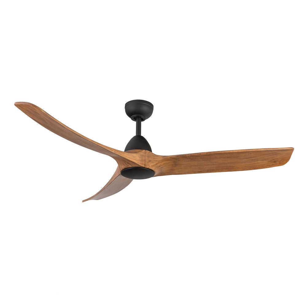 Kuzco Lighting CF77860-MB/NW Ceiling Fan, 60-in, LED, Matte Black/Natural Wood