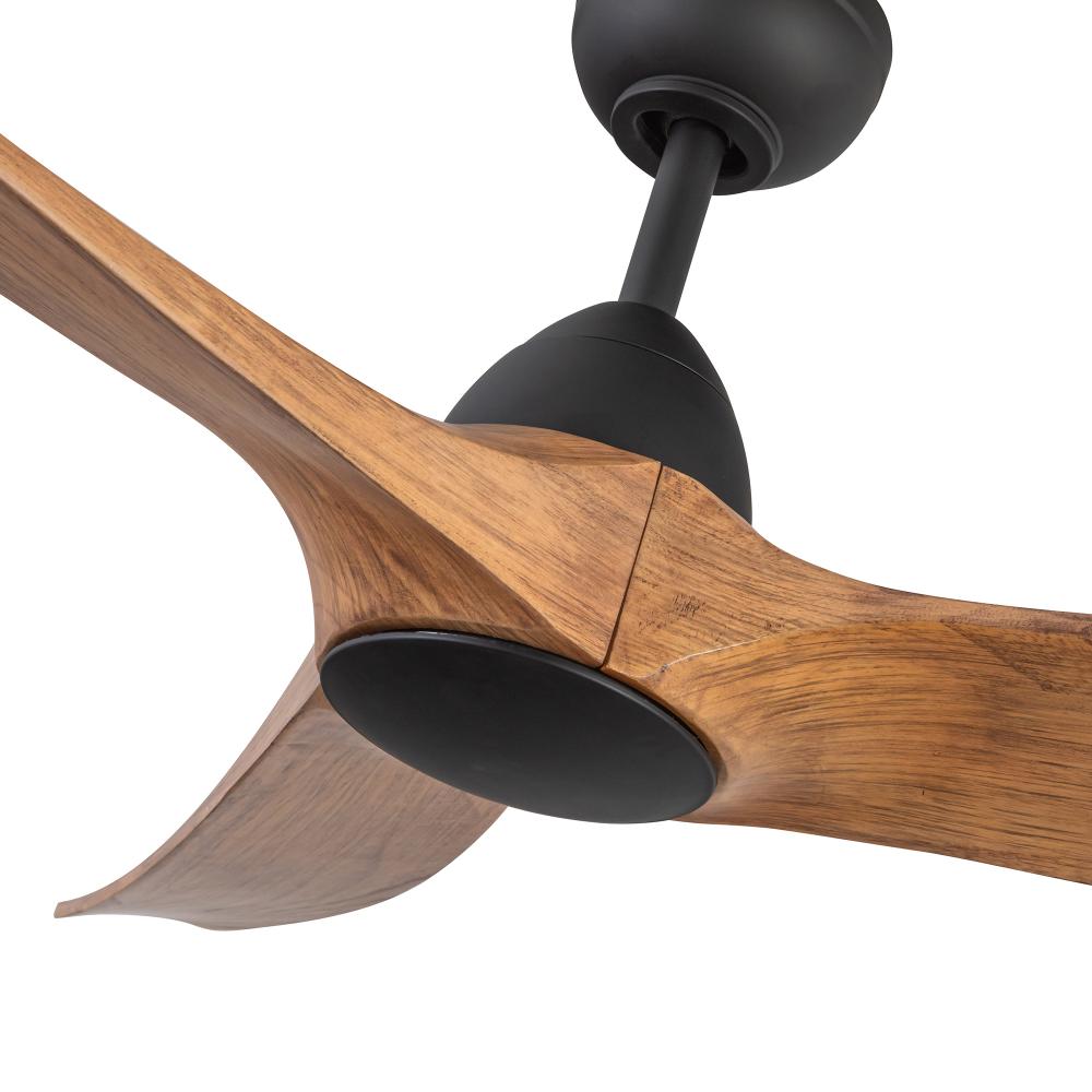 Kuzco Lighting CF77860-MB/NW Ceiling Fan, 60-in, LED, Matte Black/Natural Wood