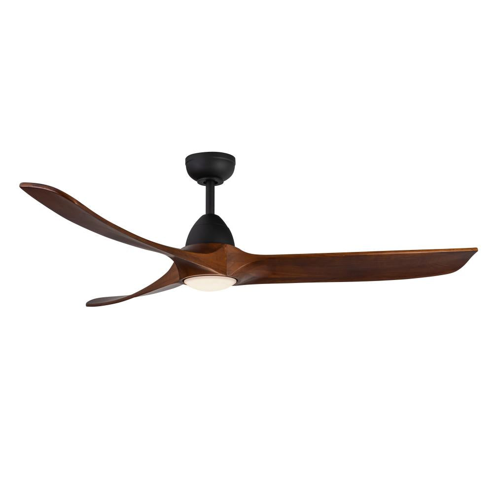 Kuzco Lighting CF97860-MB/DW Ceiling Fan, 60-inch, LED, Matte Black/Dark Walnut