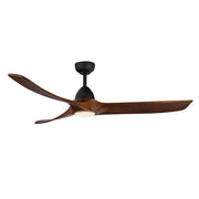 Kuzco Lighting CF97860-MB/DW Ceiling Fan, 60-inch, LED, Matte Black/Dark Walnut