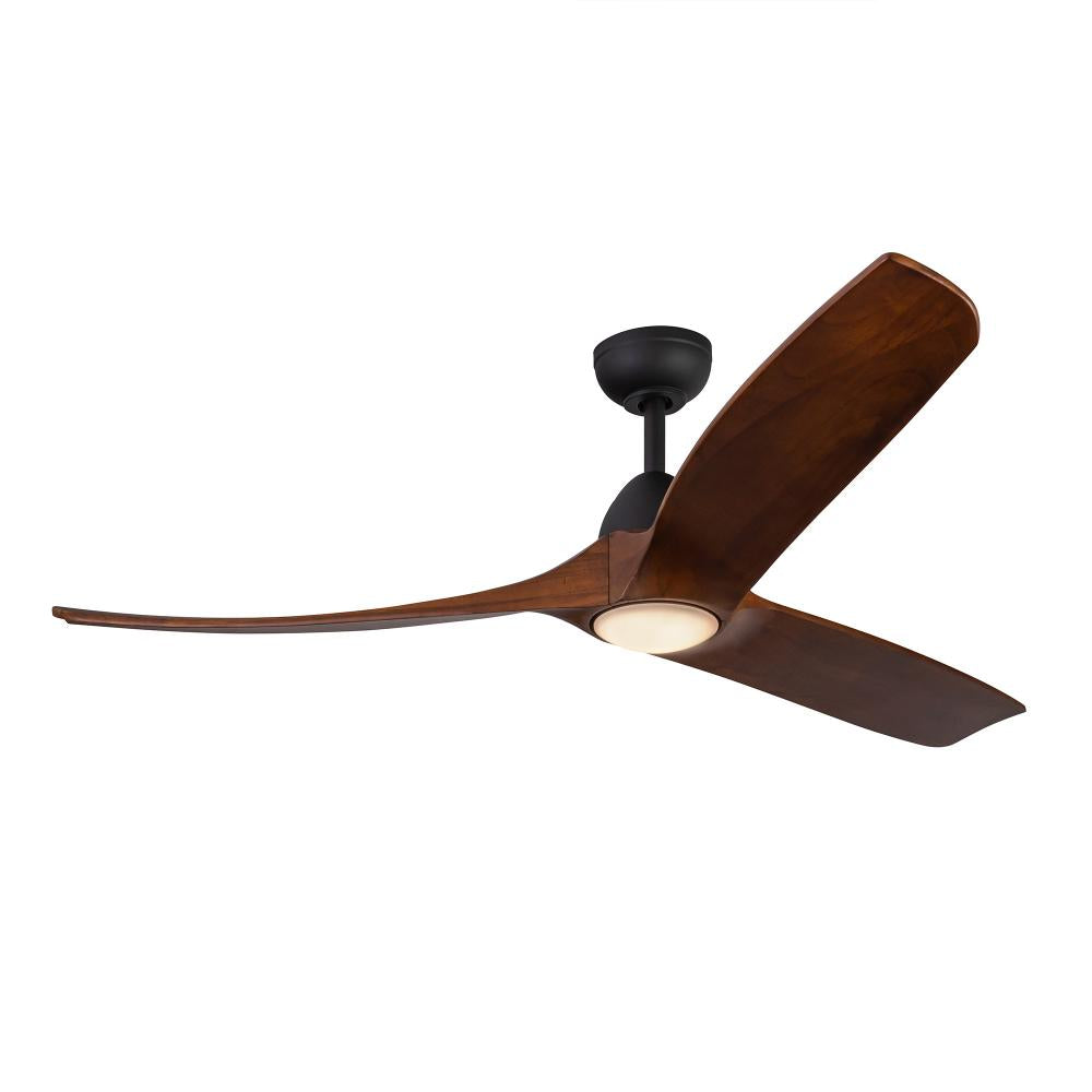 Kuzco Lighting CF97860-MB/DW Ceiling Fan, 60-inch, LED, Matte Black/Dark Walnut