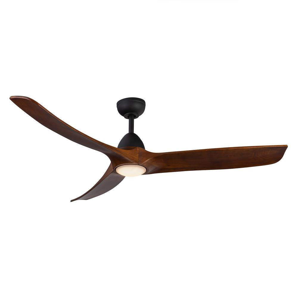 Kuzco Lighting CF97860-MB/DW Ceiling Fan, 60-inch, LED, Matte Black/Dark Walnut