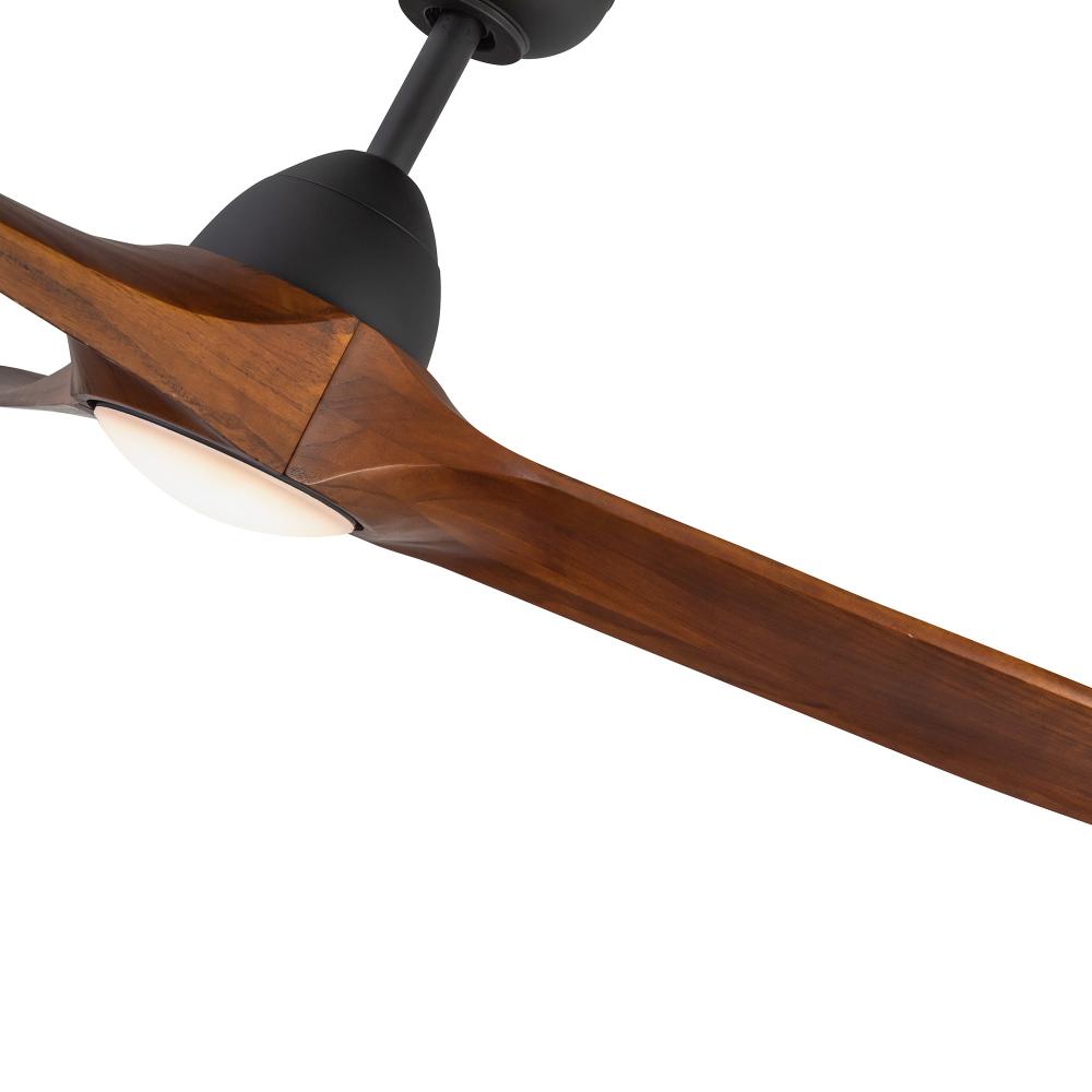 Kuzco Lighting CF97860-MB/DW Ceiling Fan, 60-inch, LED, Matte Black/Dark Walnut
