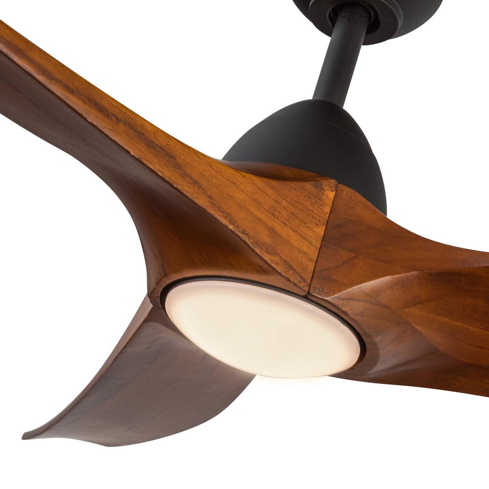Kuzco Lighting CF97860-MB/DW Ceiling Fan, 60-inch, LED, Matte Black/Dark Walnut