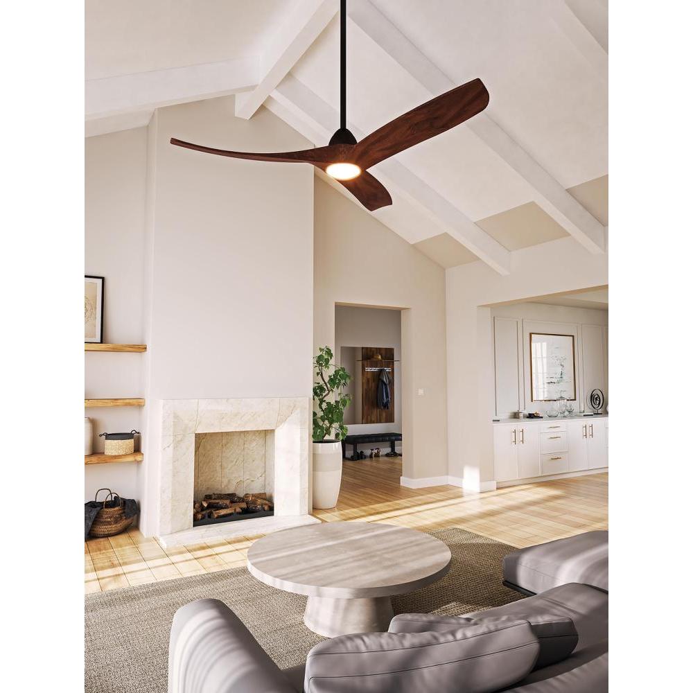 Kuzco Lighting CF97860-MB/DW Ceiling Fan, 60-inch, LED, Matte Black/Dark Walnut