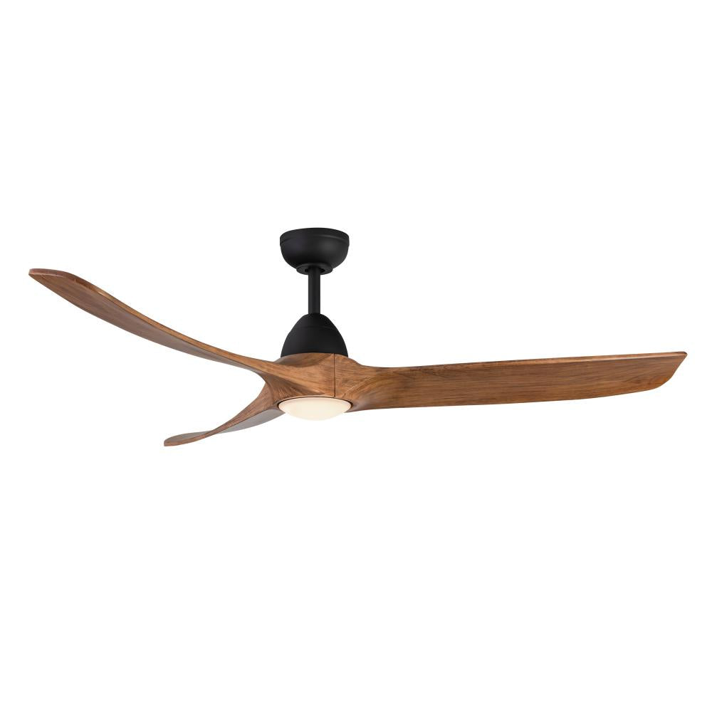 Kuzco Lighting CF97860-MB/NW Baylor LED Ceiling Fan, 60-inch, Matte Black/Natural Wood