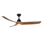 Kuzco Lighting CF97860-MB/NW Baylor LED Ceiling Fan, 60-inch, Matte Black/Natural Wood