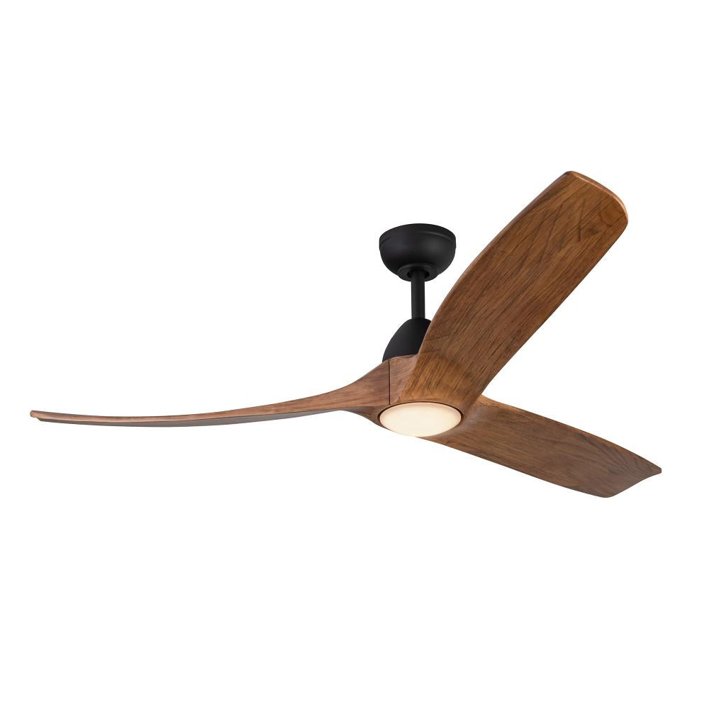 Kuzco Lighting CF97860-MB/NW Baylor LED Ceiling Fan, 60-inch, Matte Black/Natural Wood