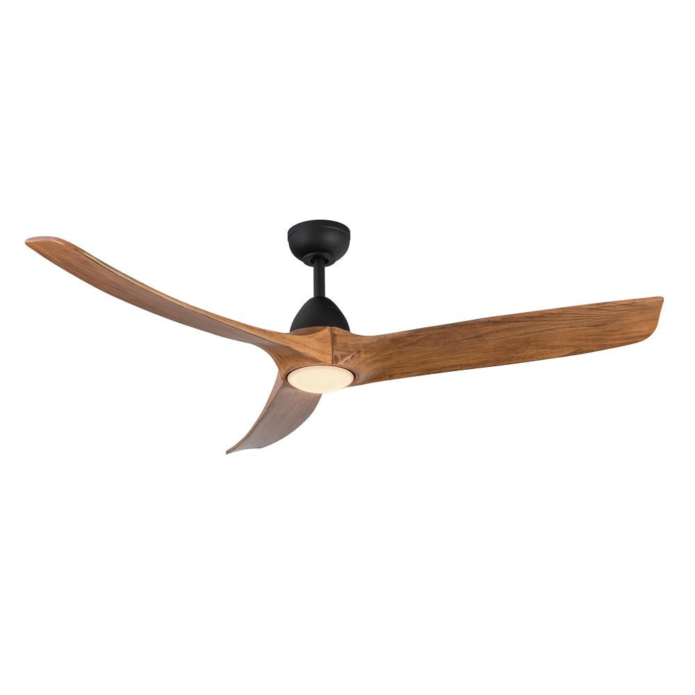 Kuzco Lighting CF97860-MB/NW Baylor LED Ceiling Fan, 60-inch, Matte Black/Natural Wood