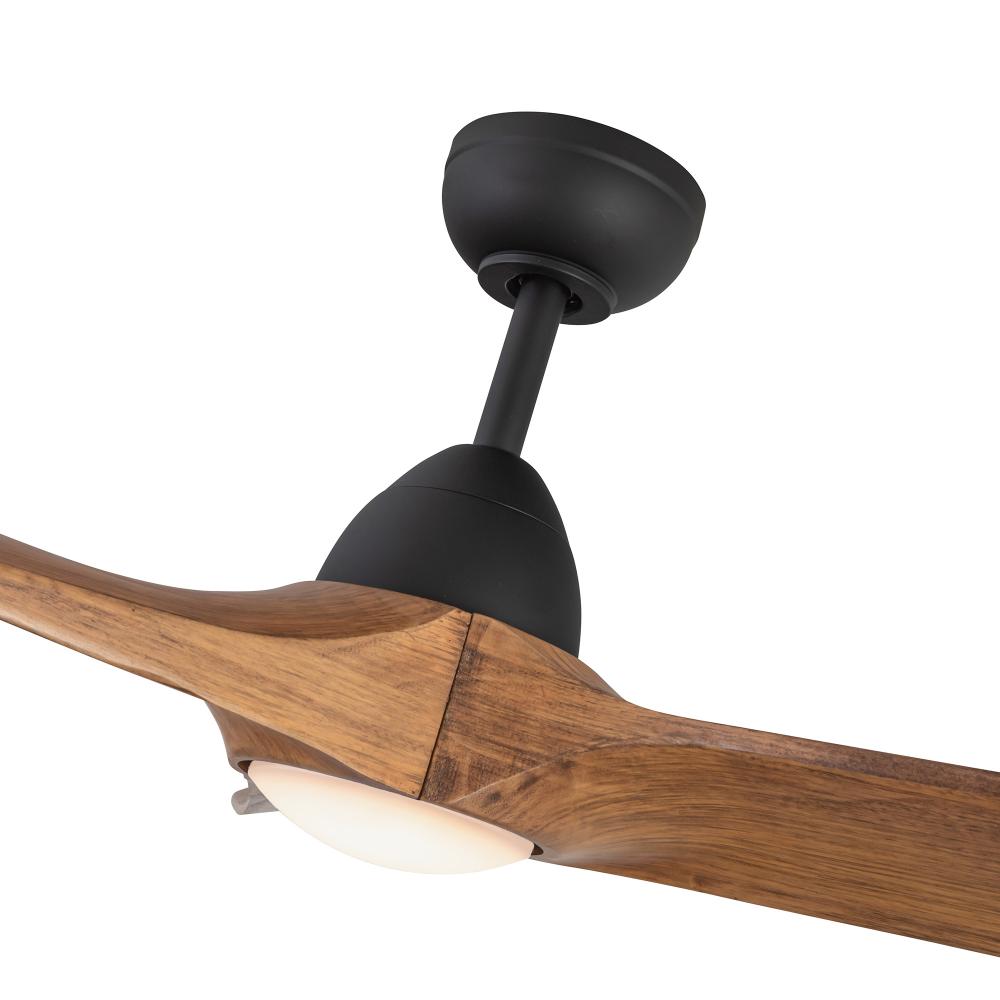 Kuzco Lighting CF97860-MB/NW Baylor LED Ceiling Fan, 60-inch, Matte Black/Natural Wood