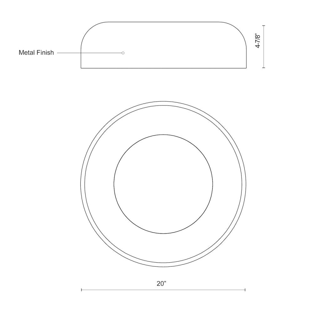 Kuzco FM13120-WH-5CCT Flush Mount, 20-in, White