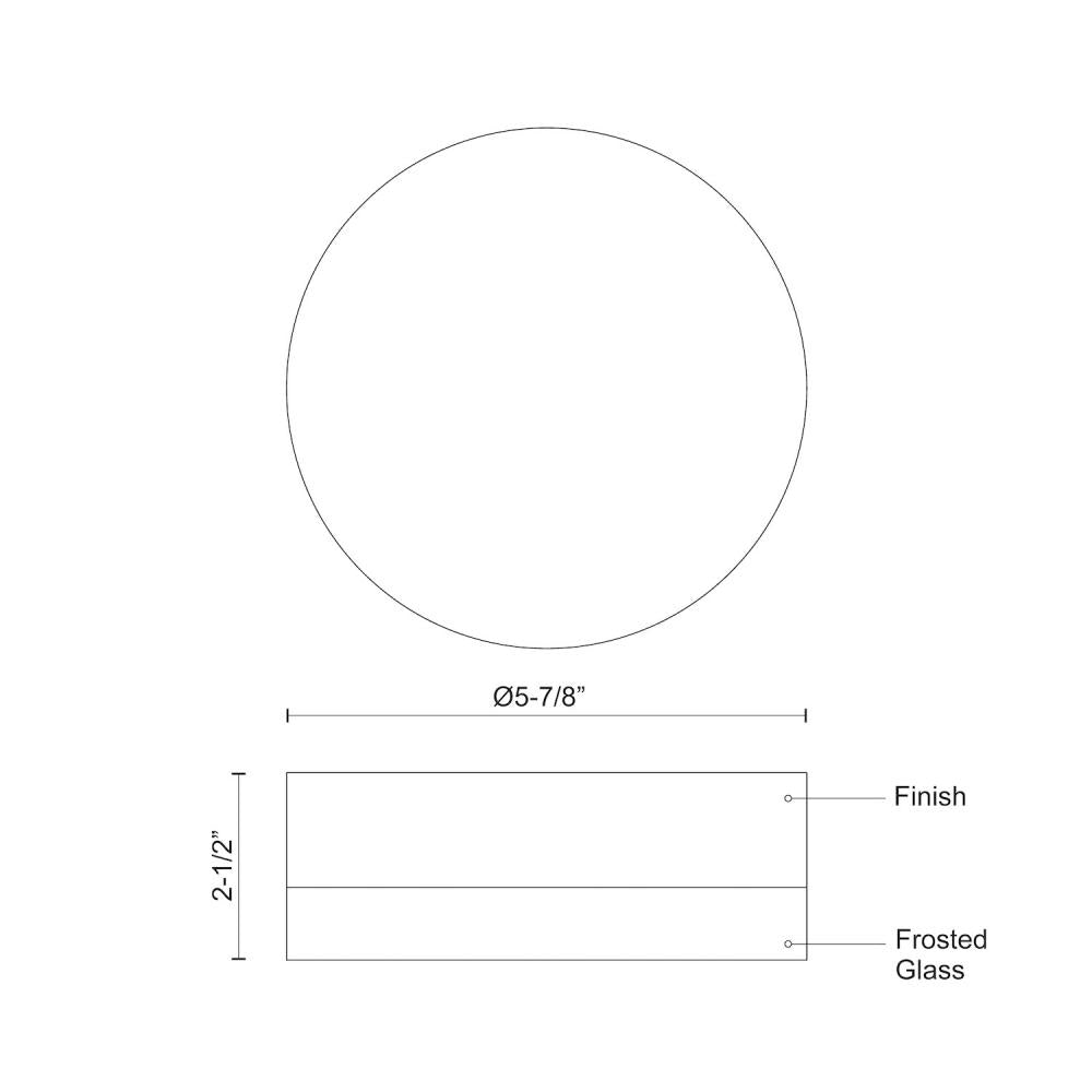 Kuzco FM3506-BN Bedford 6-in Flush Mount Fixture, UL Damp Rated, Brushed Nickel/Frosted