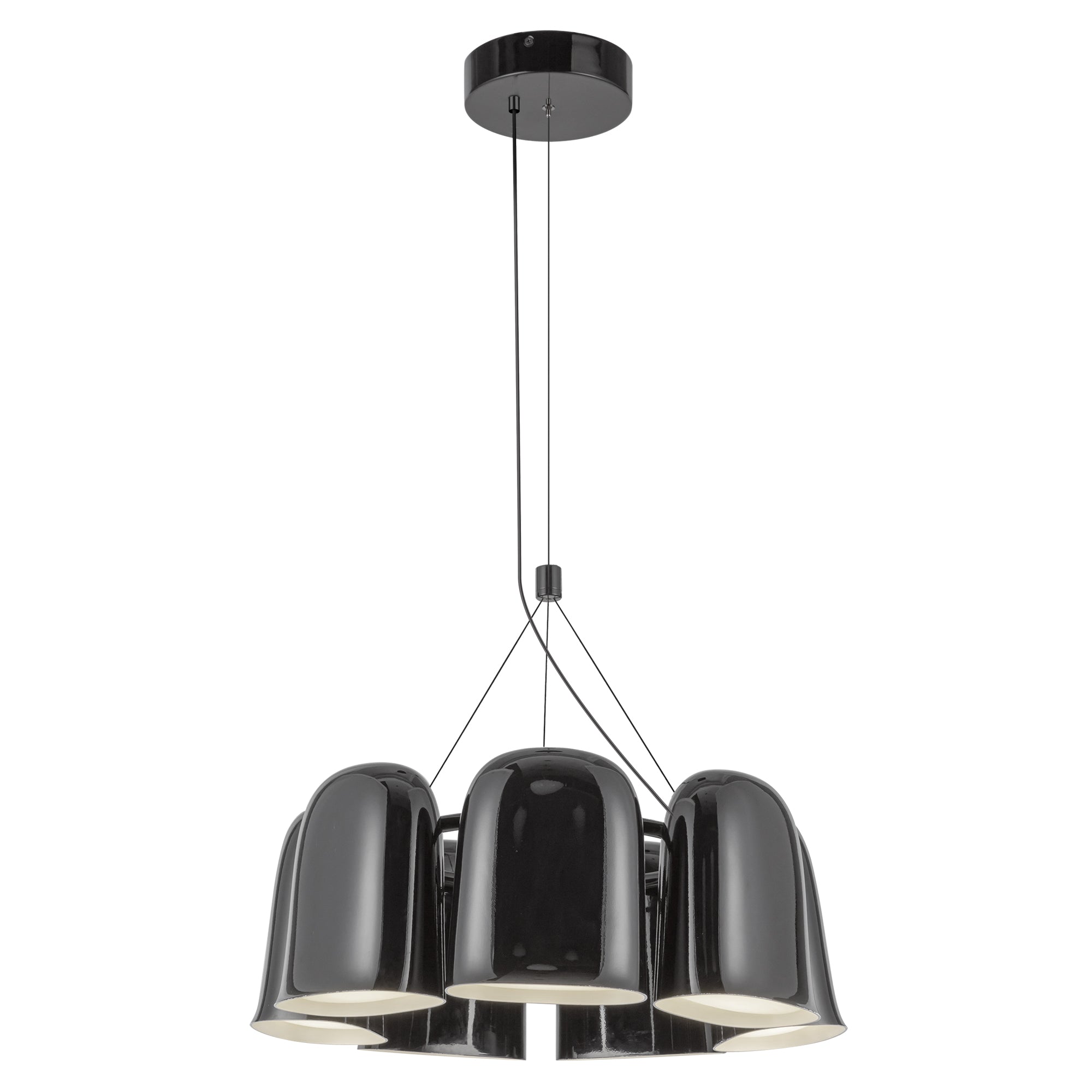 Kuzco Lighting CH21120-GBK-UNV Chandelier, Bell 20-in, LED, Glossy Black