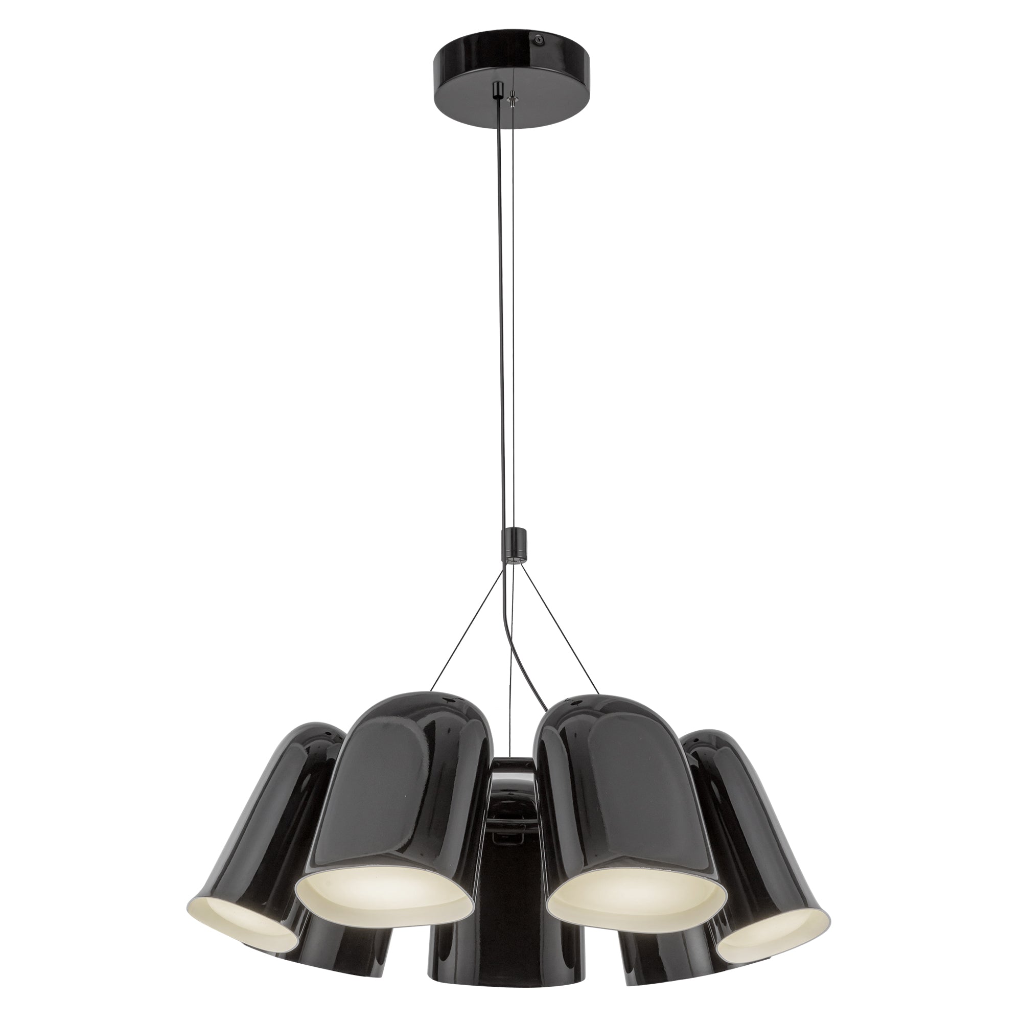 Kuzco Lighting CH21120-GBK-UNV Chandelier, Bell 20-in, LED, Glossy Black