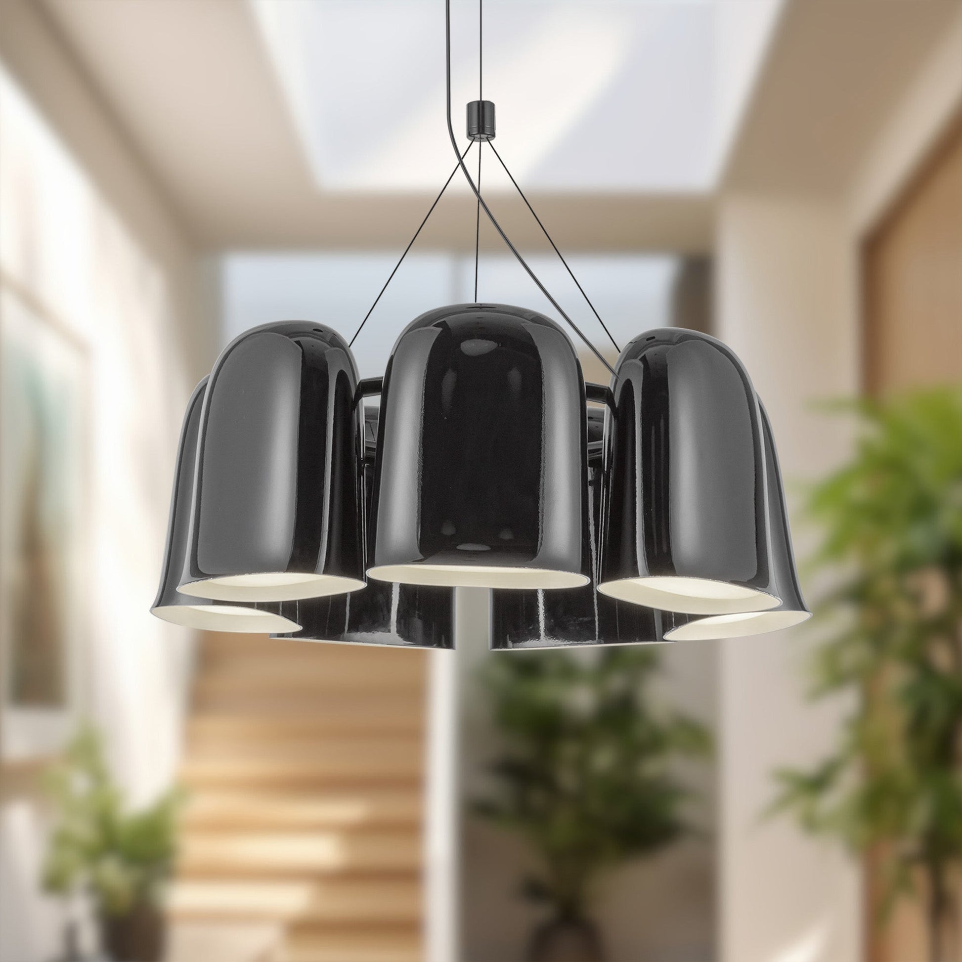 Kuzco Lighting CH21120-GBK-UNV Chandelier, Bell 20-in, LED, Glossy Black
