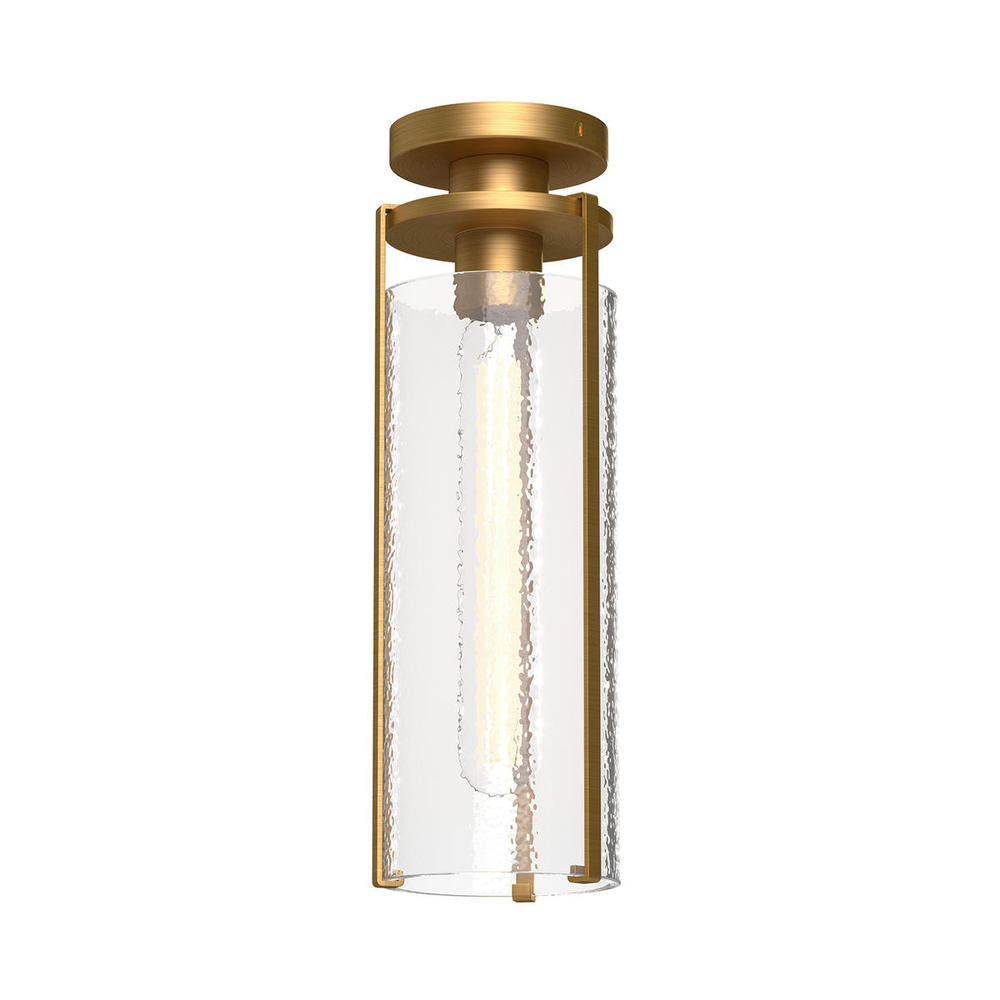 ALORA MOOD Lighting FM536005AGWC Flush Mount, UL Damp Rated, Aged Gold/Clear Water Glass