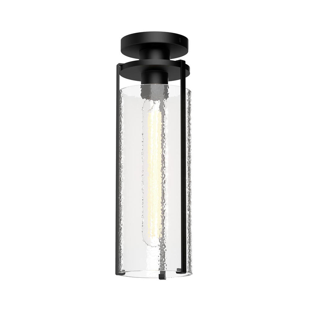 ALORA MOOD Lighting FM536005MBWC Flush Mount, UL Damp Rated, Clear Water Glass/Matte Black