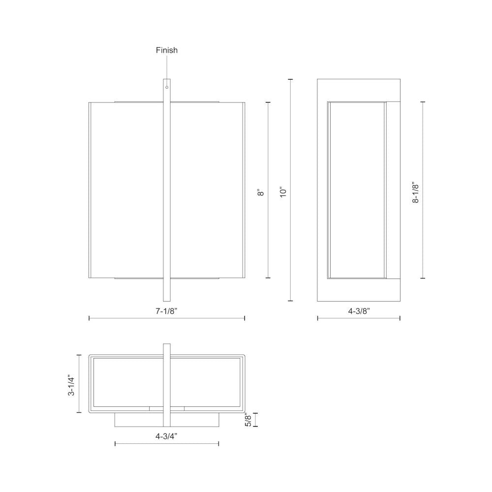 Kuzco Bengal WS39210-CH Wall Sconce, LED, Chrome