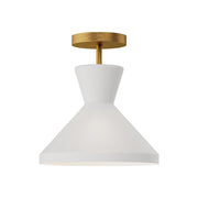 ALORA MOOD Lighting SF473710AGOP Semi Flush Mount, 1 Light, Aged Gold/Opal Glass