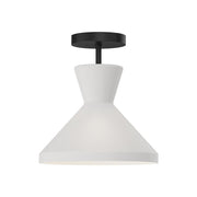 ALORA MOOD Lighting SF473710MBOP Semi Flush Mount, UL Damp Rated, Matte Black/Opal Glass