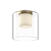 Kuzco FM53509-BG/CL Birch 9-in LED Flush Mount, UL Damp Rated, Brushed Gold/Clear