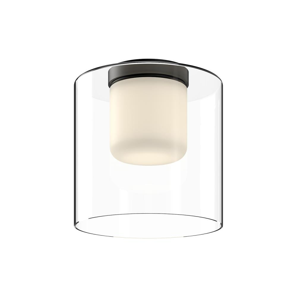 Kuzco Lighting FM53509-BK/CL Flush Mount, 9-in, Black/Clear