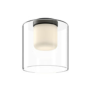 Kuzco Lighting FM53509-BK/CL Flush Mount, 9-in, Black/Clear