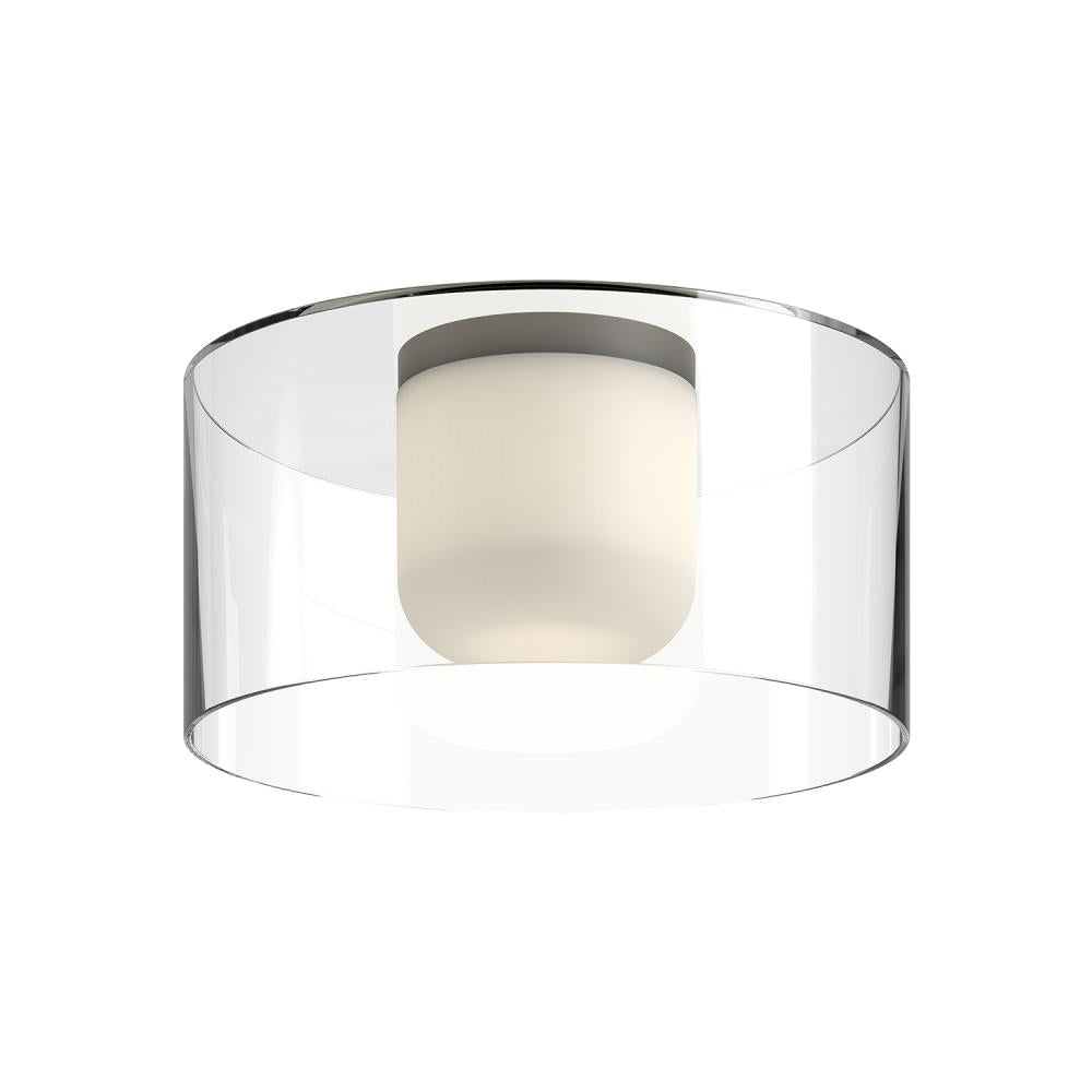Kuzco Birch FM53512-BK/CL Flush Mount Fixture, UL Listed, Black/Clear