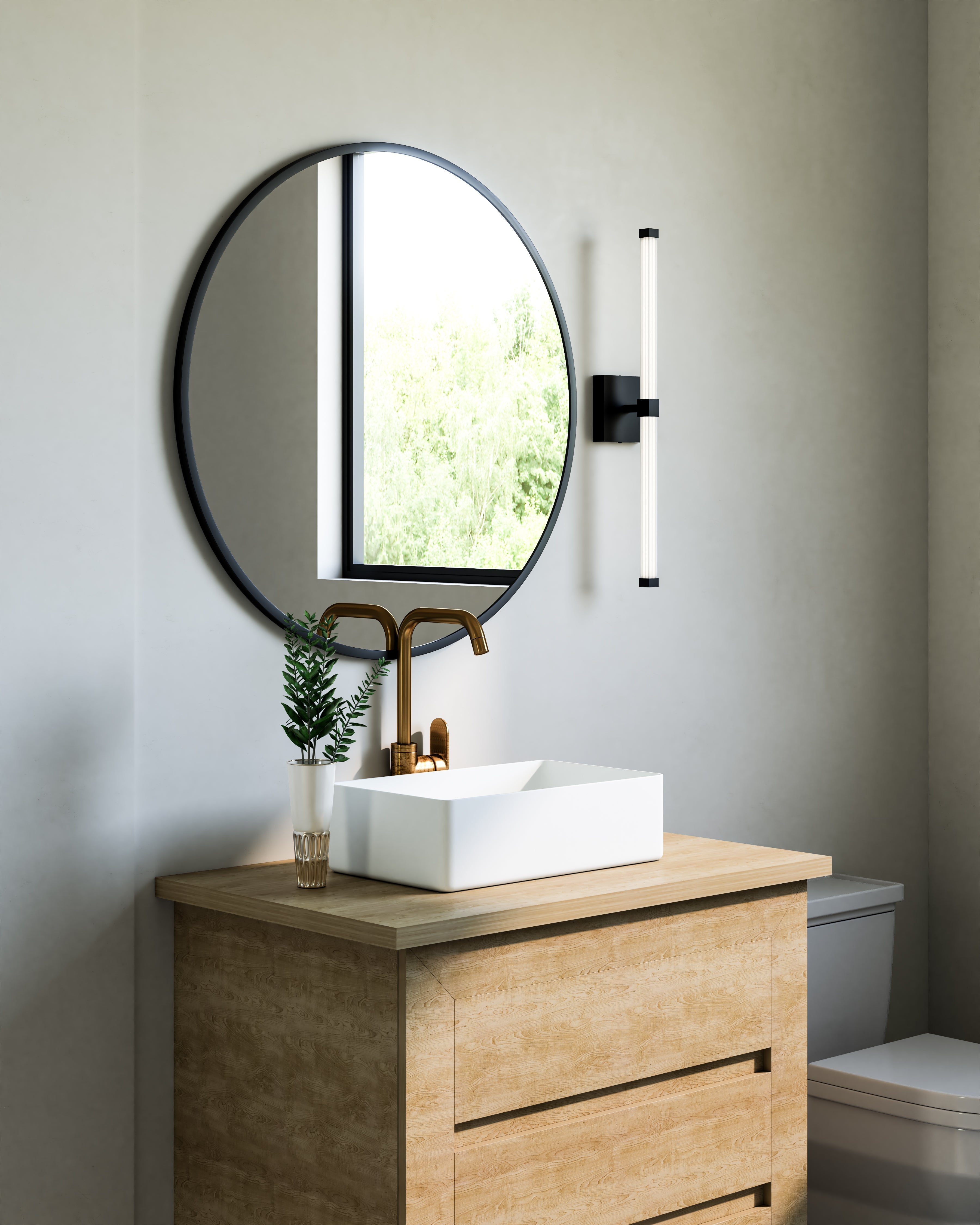 Kuzco Blade VL23524-BK-UNV Vanity Light Fixture, UL Damp Rated, Black