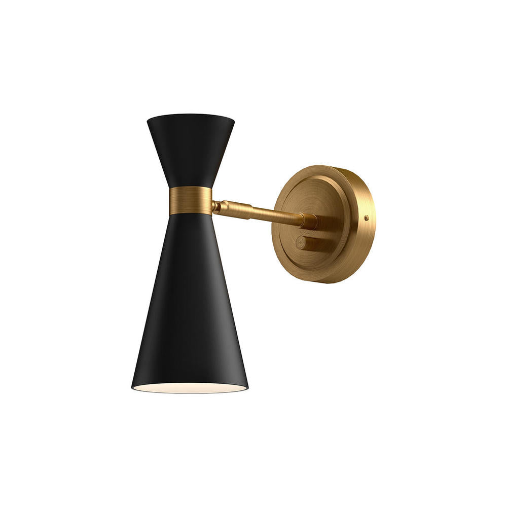 ALORA MOOD Lighting WV574404MBAG Vanity Light Fixture, UL Damp Rated, Aged Gold/Matte Black