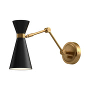 Alora Mood Blake WV574524MBAG 1 Light Wall/Vanity Light Fixture, UL Damp Rated, Aged Gold/Matte Black