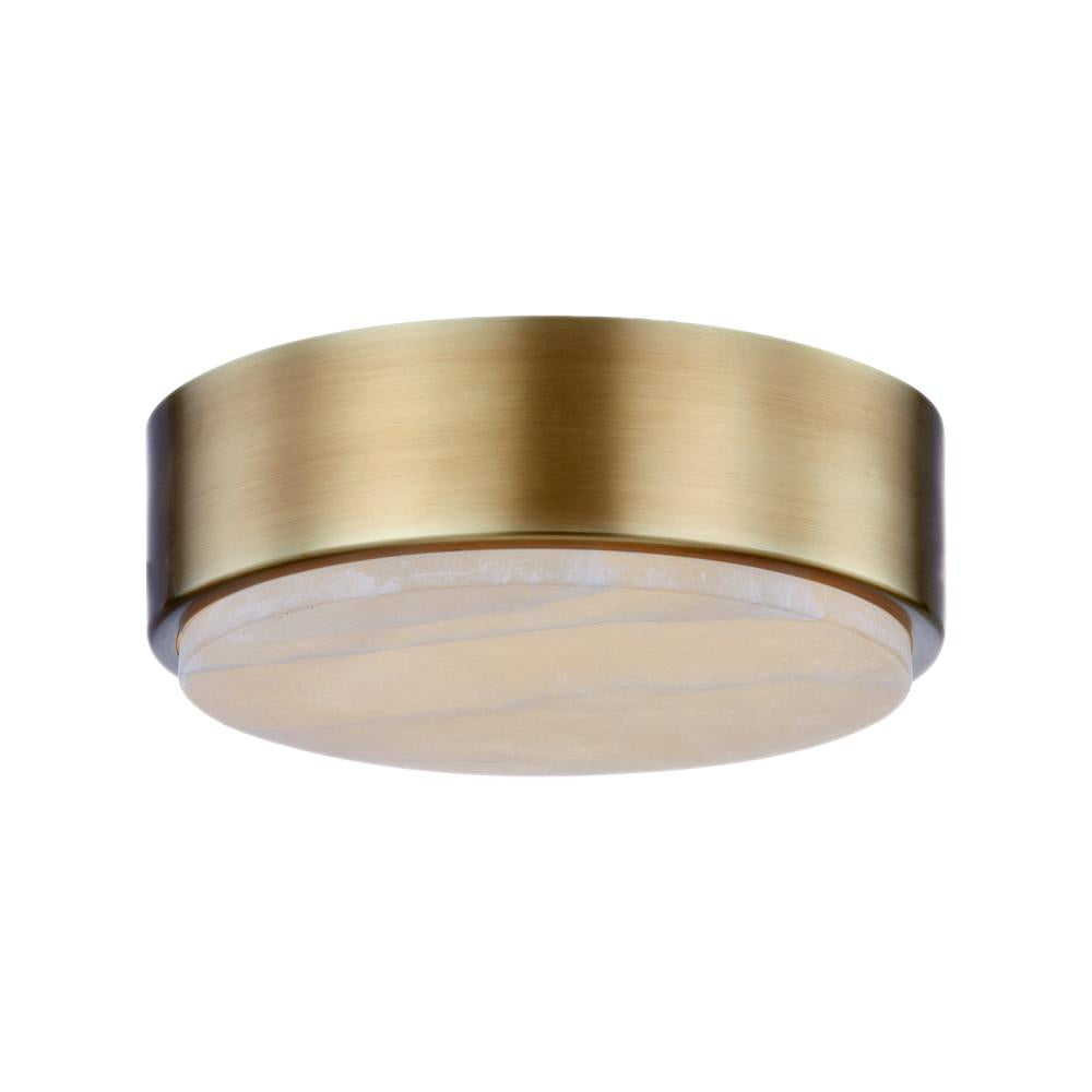 ALORA Lighting FM325108VBAR-5CCT Flush Mount, Vintage Brass/Alabaster