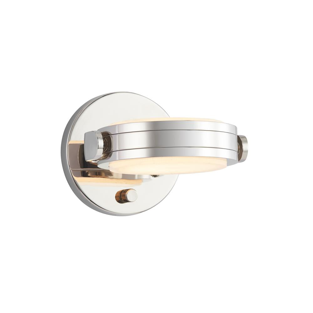 ALORA Lighting Blanco WV325106 Vanity Light Fixture, UL Damp Rated, Polished Nickel/Alabaster