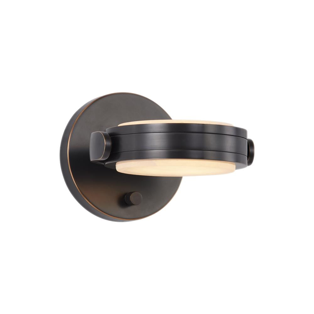 ALORA Lighting WV325106UBAR Vanity Wall Light Fixture, UL Damp Rated, Urban Bronze/Alabaster