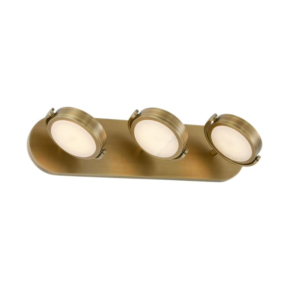 ALORA Lighting Blanco WV325326VBAR Wall/Vanity Light Fixture, UL Damp Rated, Vintage Brass/Alabaster